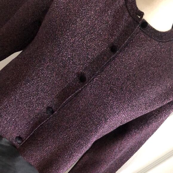 Zara Metallic Deep Red Merlot  Shimmer Cardigan size S - Picture 5 of 15